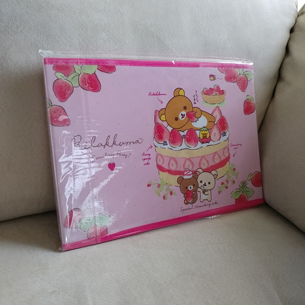 San-X Rilakkuma strawberry folding storage box